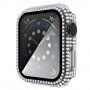 Futrola sa kamenčićima i kaljenim staklom za Apple Watch 40mm - prozirno