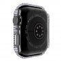 Futrola sa kamenčićima i kaljenim staklom za Apple Watch 40mm - prozirno
