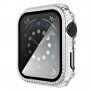 Futrola sa kamenčićima i kaljenim staklom za Apple Watch 40mm - srebrni
