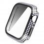 Futrola sa kamenčićima i kaljenim staklom za Apple Watch 45mm - crno