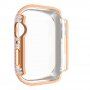 Futrola sa kamenčićima i kaljenim staklom za Apple Watch 45mm - ružičasto-zlatna