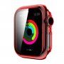 Prozirna futrola sa kaljenim staklom za Apple Watch 44mm - crveno