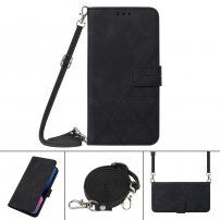 Flip futrola sa pojasom u stilu crossbody za iPhone X / XS - crno