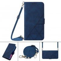 Flip futrola sa pojasom u stilu crossbody za iPhone 12 / 12 Pro - plavo