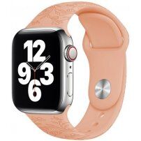 Silikonski remen sa uzorkom cvijeća za Apple Watch 42mm / 41mm / 40mm / 38mm - pastelno narančasti