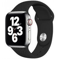 Silikonski remen s uzorkom leoparda za Apple Watch 42mm / 41mm / 40mm / 38mm - crni