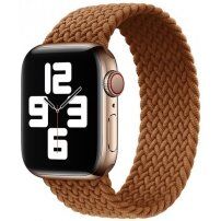 Najlonski remen s uzorkom pletenice za Apple Watch Ultra 49mm / 46mm / 45mm / 44mm / 42mm - XS - smeđi