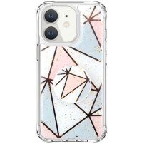 Zaštitna maska mramorna mozaika sa držačem za iPhone 11 - ružičastoplava