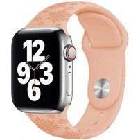 Silikonski remen sa uzorkom pahuljica za Apple Watch 42mm / 41mm / 40mm / 38mm - pastelno narančasti