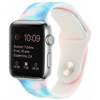 Silikonski remen sa batik uzorkom za Apple Watch 42mm / 41mm / 40mm / 38mm - pastelno plavo ružičasti