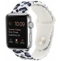 Silikonski remen s uzorkom geparda za Apple Watch Ultra 49mm / 46mm / 45mm / 44mm / 42mm - sivi