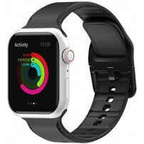 Jednobojni silikonski remen za Apple Watch 42mm / 41mm / 40mm / 38mm - crni