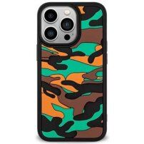 Zaštitna maska sa kamuflažnim uzorkom za iPhone 13 Pro Max - narančasti