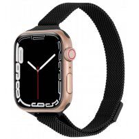 Tanak metalni remen milanski potez za Apple Watch 42mm / 41mm / 40mm / 38mm - crni