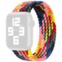 Najlonski remen s uzorkom pletenice za Apple Watch 42mm / 41mm / 40mm / 38mm - L - tamna duga