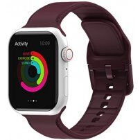 Jednobojni silikonski remen za Apple Watch Ultra 49mm / 46mm / 45mm / 44mm / 42mm - boja vina