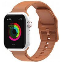 Jednobojni silikonski remen za Apple Watch Ultra 49mm / 46mm / 45mm / 44mm / 42mm - sedlo smeđa