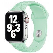 Silikonski remen sa uzorkom cvijeća za Apple Watch 42mm / 41mm / 40mm / 38mm - pastel zelena