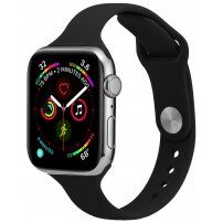 Tanak silikonski remen za Apple Watch 42mm / 41mm / 40mm / 38mm - crni