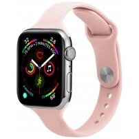 Tanak silikonski remen za Apple Watch Ultra 49mm / 46mm / 45mm / 44mm / 42mm - svijetlo ružičasti