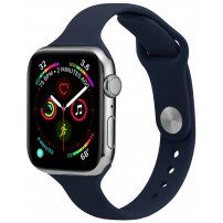 Tanak silikonski remen za Apple Watch Ultra 49mm / 46mm / 45mm / 44mm / 42mm - tamno plavi