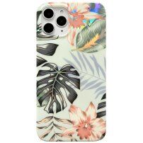 Zaštitna maskica od meke plastike za iPhone 12 Pro Max - crveni cvjetovi