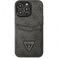 Guess 4G Saffiano Double Card maska sa džepom za kartice za iPhone 13 Pro Max - sivi