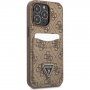 Guess 4G Saffiano Double Card maska sa džepom za kartice za iPhone 13 Pro Max - smeđi