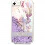 Guess Liquid Glitter Flower maska za iPhone 7 / 8 / SE (2020/2022) - ljubičasti