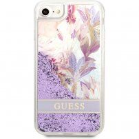 Guess Liquid Glitter Flower maska za iPhone 7 / 8 / SE (2020/2022) - ljubičasti