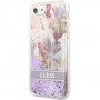 Guess Liquid Glitter Flower maska za iPhone 7 / 8 / SE (2020/2022) - ljubičasti