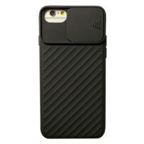 Maskica s kliznim poklopcem leće kamere za iPhone 6 / 6S / 7 / 8 / SE (2020/2022) - crni