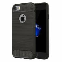 Izdržljiva plastična maskica sa izgledom brušenog karbona za iPhone 8 / 7 - crna