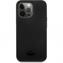 Lacoste Glossy Printing Logo silikonska maska za iPhone 13 Pro Max - crni