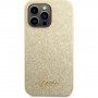 Guess Glitter Flakes Metal Logo svjetlucavi etui za iPhone 14 Pro Max - zlatni
