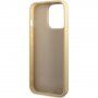 Guess Glitter Flakes Metal Logo svjetlucavi etui za iPhone 14 Pro Max - zlatni