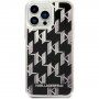 Karl Lagerfeld Monogram Liquid Glitter etui za iPhone 14 Pro Max - crni