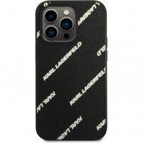 Karl Lagerfeld Grained Leather Logomania etui za iPhone 14 Pro Max - crni