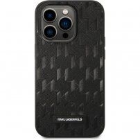 Karl Lagerfeld Saffiano Monogram etui za iPhone 14 Pro Max - crni