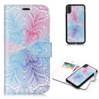 2u1 zaštitna ukloniva flip futrola za Apple iPhone XS / iPhone X - Šareni cvijet