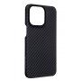 Tactical Aramid etui s uzorkom karbonskih vlakana i MagSafe za iPhone 14 Pro - crni