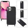 Silikonski etui s uzicom za iPhone 13 Pro Max - crni