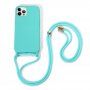 Silikonski etui s uzicom za iPhone 13 Pro Max - plavi