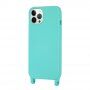 Silikonski etui s uzicom za iPhone 13 Pro Max - plavi