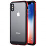GOOSPERY prozirna maskica sa šarenim okvirom za Apple iPhone XS / iPhone X - crno/crveni
