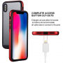 GOOSPERY prozirna maskica sa šarenim okvirom za Apple iPhone XS / iPhone X - crno/crveni