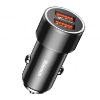 BASEUS auto punjač s dva USB ulaza za Apple iPhone / iPad / iPod - crna