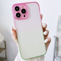Prozirni etui s dvobojnim okvirom za iPhone 11 Pro Max - ružičasto-zeleni