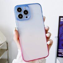 Prozirni etui s dvobojnim okvirom za iPhone 12 Pro Max - plavoružičasta
