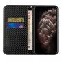 Preklopni etui s uzorkom od karbonskih vlakana za iPhone 13 Pro - crno